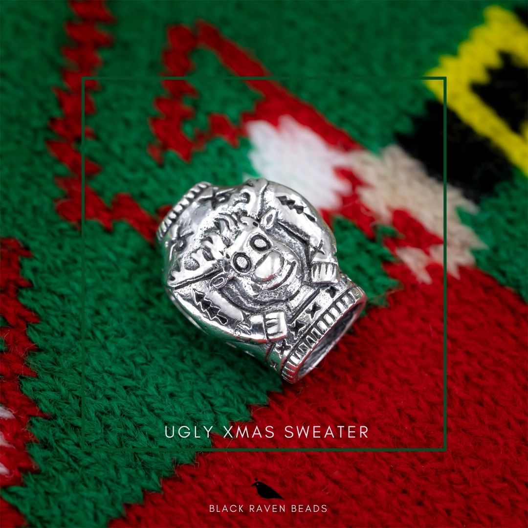 Black Raven Beads Ugly Christmas Sweater silver sterling-silver Charm by The Alternative Bead. Your official Black Raven Beads Retailer from Germany