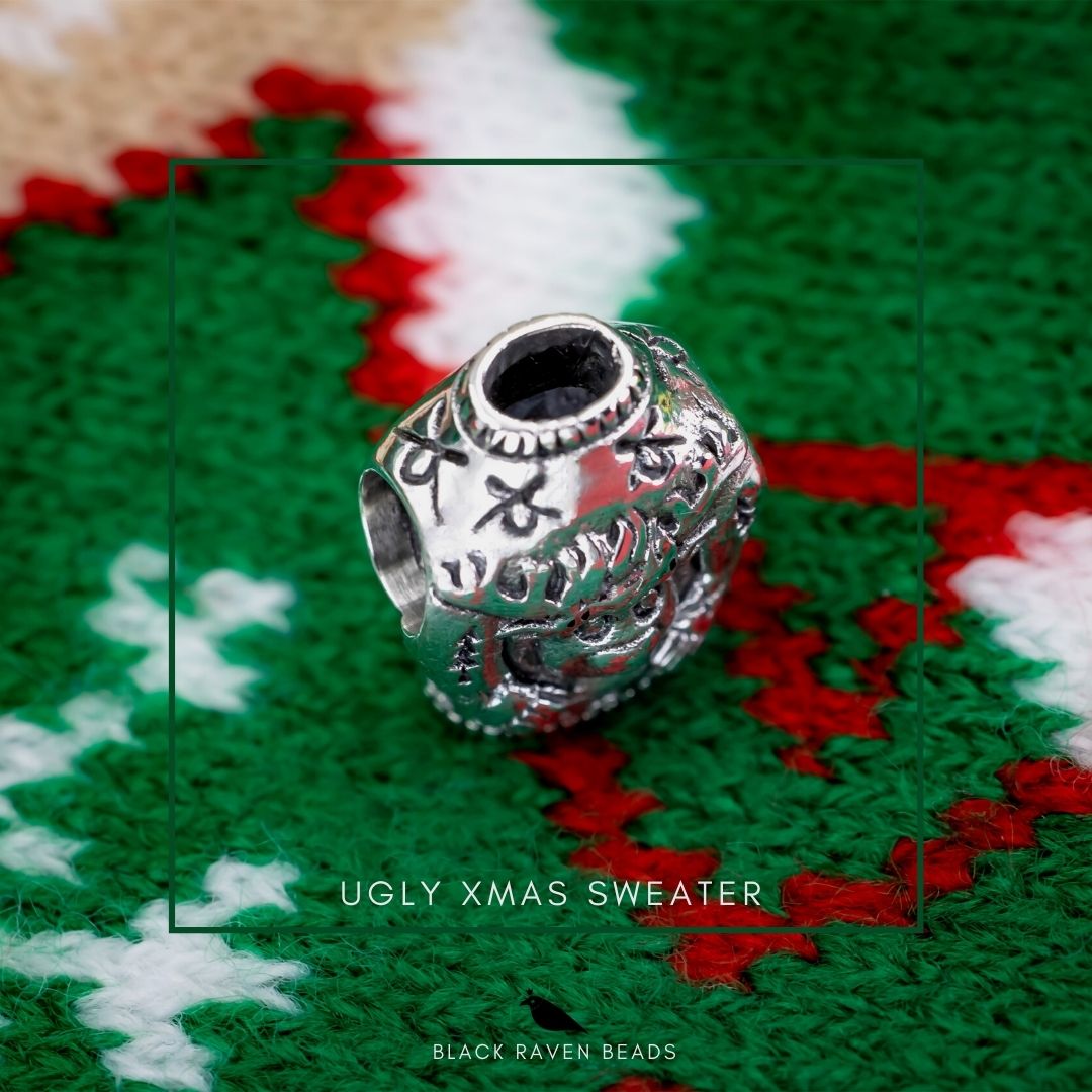 Black Raven Beads Ugly Christmas Sweater silver sterling-silver Charm by The Alternative Bead. Your official Black Raven Beads Retailer from Germany