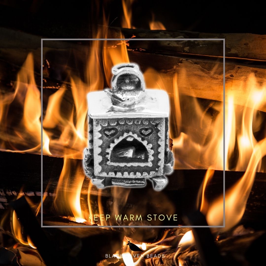 Black Raven Beads Keep Warm Stove silver sterling-silver Charm by The Alternative Bead. Your official Black Raven Beads Retailer from Germany