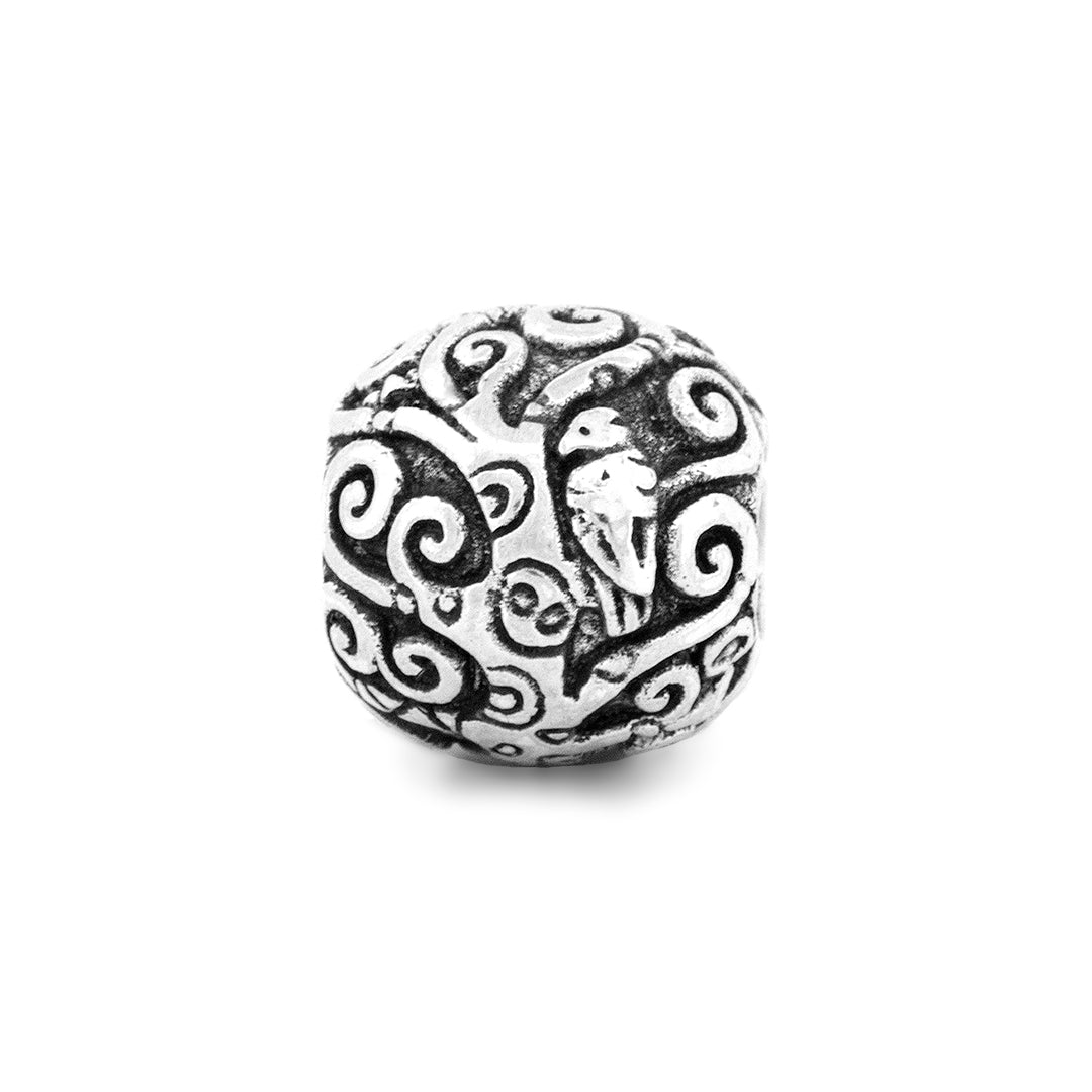 Silver Black Raven Beads Klimt Tree of Life Sterling Silver Charm by The Alternative Bead 