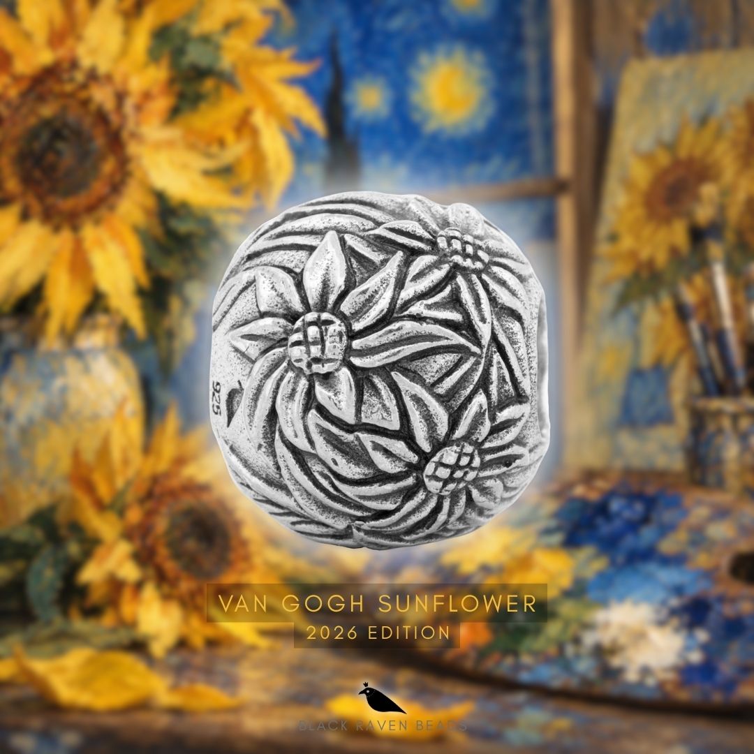 Black Raven Beads Van Gogh Sunflower Silver 2026 Edition silver sterling-silver Bead by The Alternative Bead. Your official Black Raven Beads Retailer from Germany