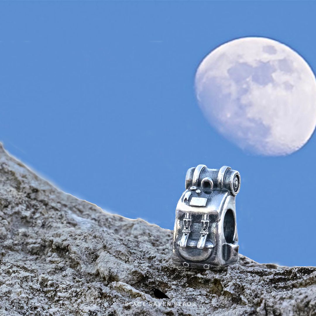 Black Raven Beads Big Journey Backpack silver sterling-silver Charm by The Alternative Bead. Your official Black Raven Beads Retailer from Germany