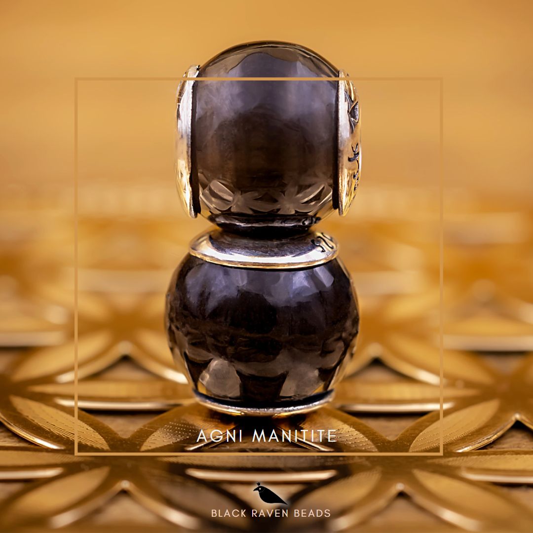 Black Raven Beads Agni Manitie black and brown and gray natural-stone Charm by The Alternative Bead. Your official Black Raven Beads Retailer from Germany