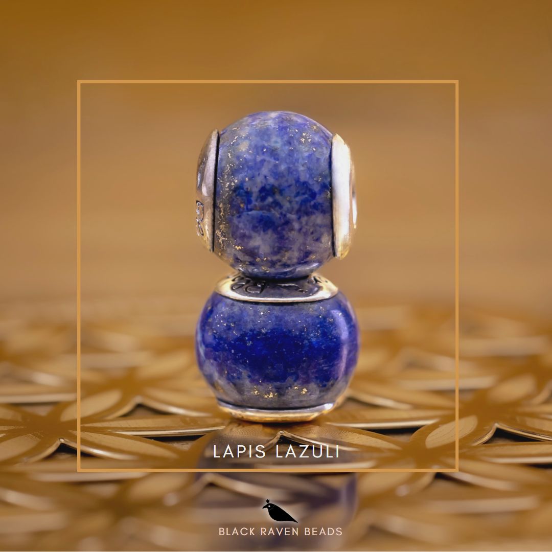 Black Raven Beads Lapis Lazuli blue natural-stone Charm by The Alternative Bead. Your official Black Raven Beads Retailer from Germany