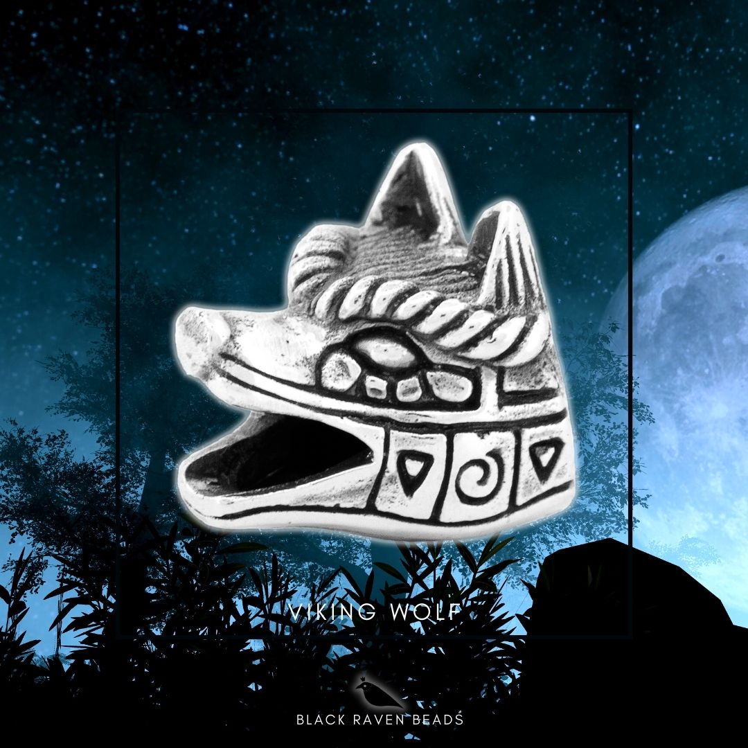 Black Raven Beads Viking Wolf Stopper silver sterling-silver Stopper by The Alternative Bead. Your official Black Raven Beads Retailer from Germany