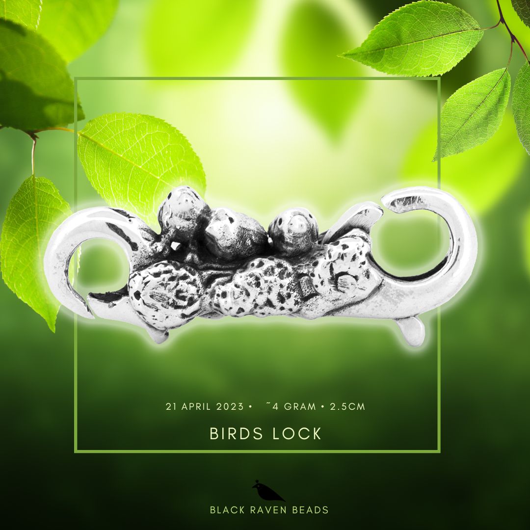 Black Raven Beads Bird Lock silver sterling-silver Lock by The Alternative Bead. Your official Black Raven Beads Retailer from Germany