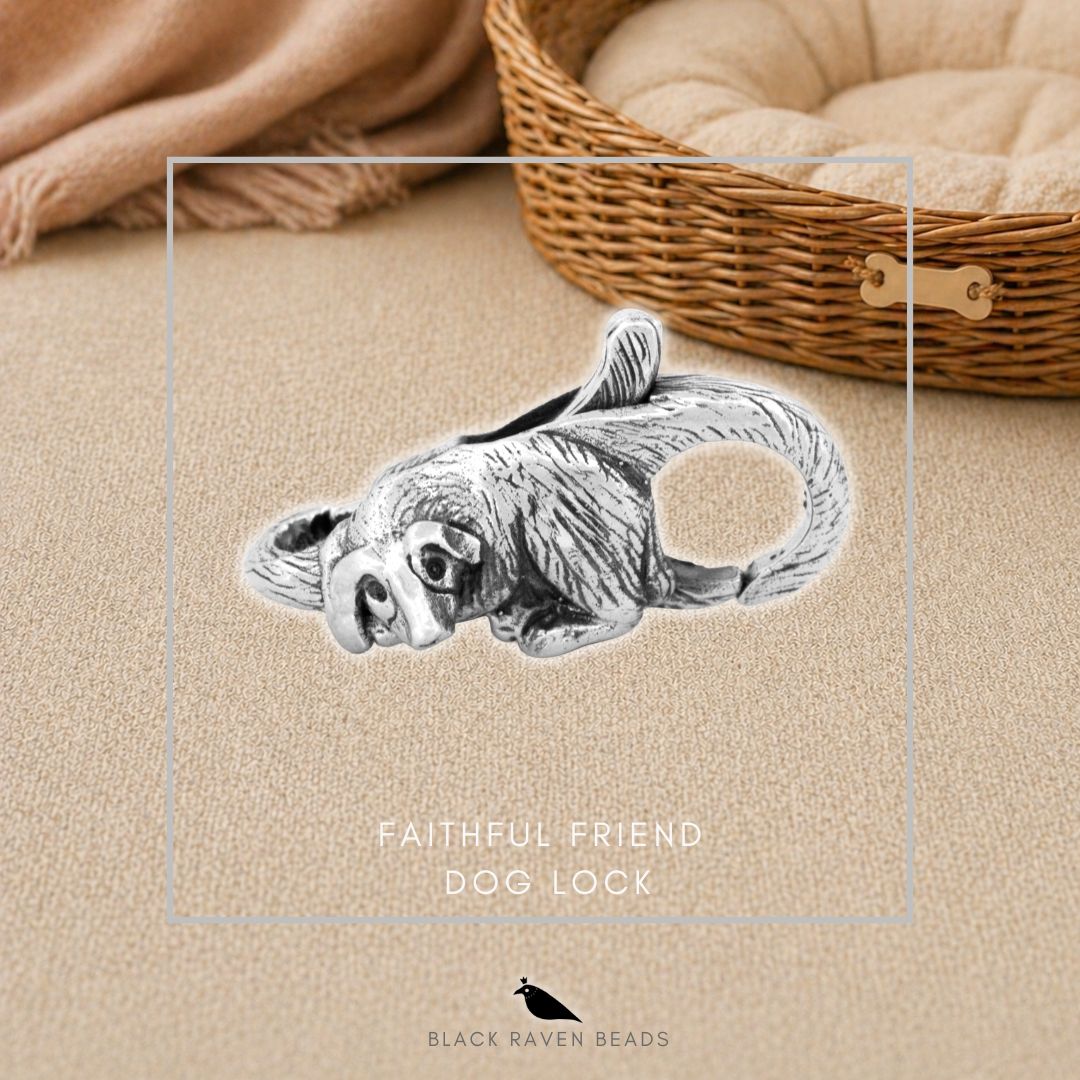 Black Raven Beads Faithful Friend Dog Lock silver sterling-silver Lock by The Alternative Bead. Your official Black Raven Beads Retailer from Germany