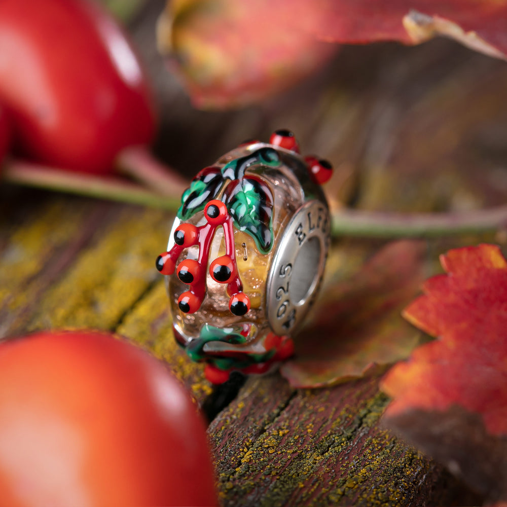 Elfbeads Rowan Berries Golddust  glass Bead by The Alternative Bead. Your official Elfbeads Retailer from Germany