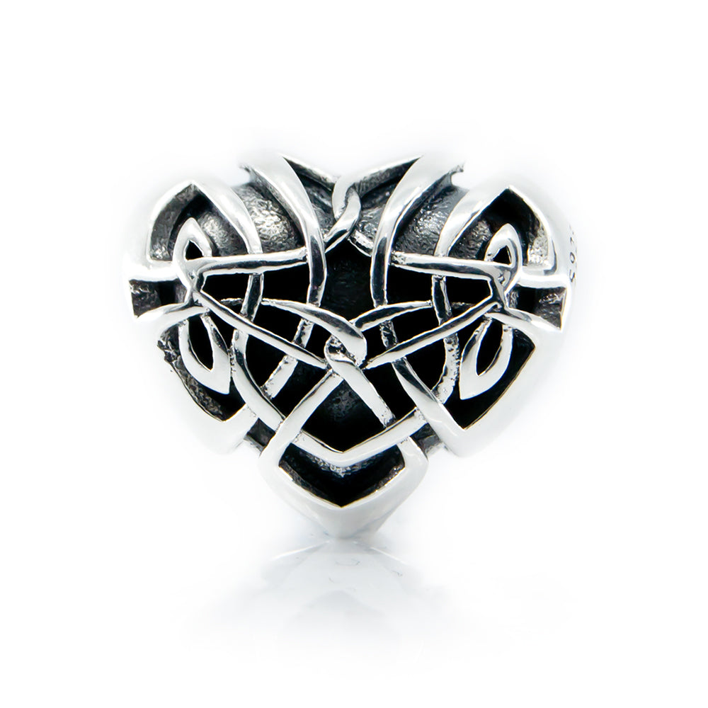 The Alternative Bead: Aurora Charm - Irish Celtic Heart Sterling Silver Charm Picture 1