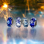 Elfbeads Diamond Snowflakes silver; blue glass Bead by The Alternative Bead. Your official Elfbeads Retailer from Germany