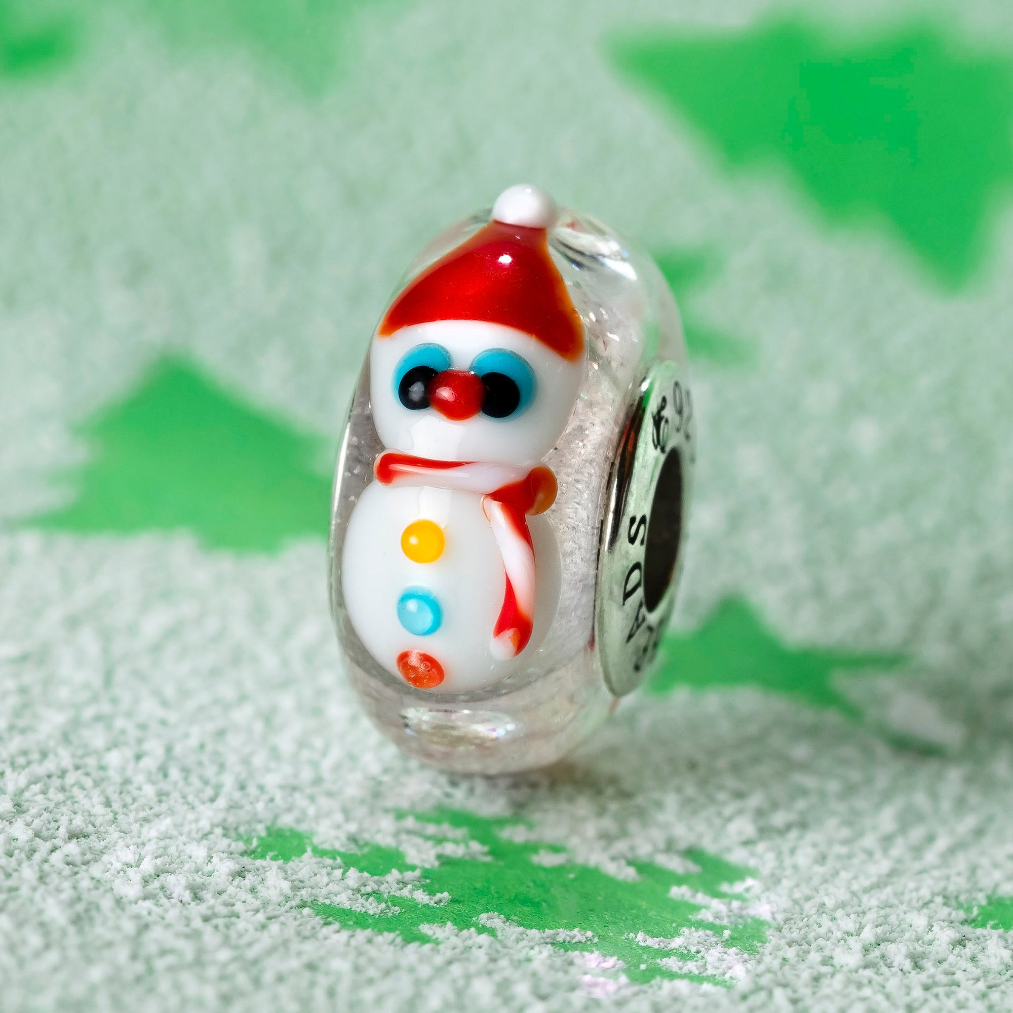 Elfbeads Your Snowman Memories silver; white glass Bead by The Alternative Bead. Your official Elfbeads Retailer from Germany