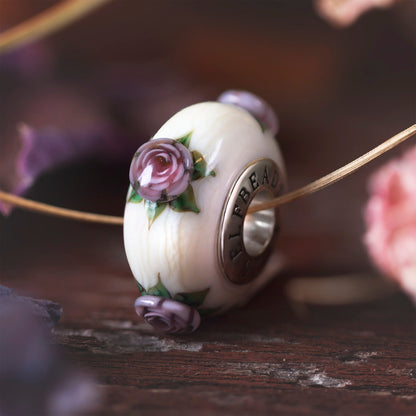 White; Silver Elfbeads Roses of Gratitude Charm by The Alternative Bead 