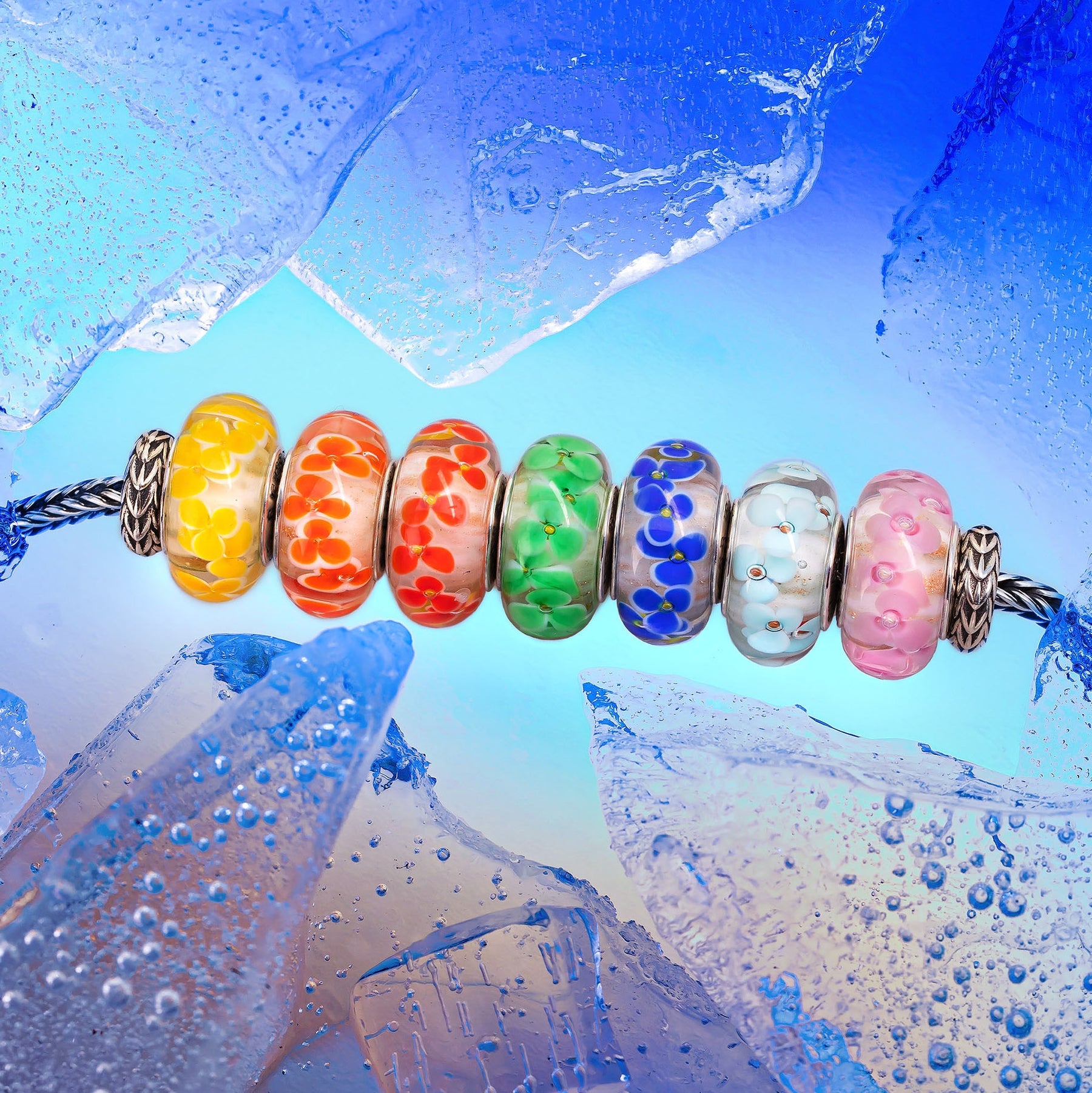  Elfbeads Rose Petals Snow Charm by The Alternative Bead 