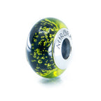 Aurora Charm Dew of the Deep Woods Murano Glass Bead green; yellow; black glass Bead by The Alternative Bead. Your official Aurora Charm Retailer from Germany