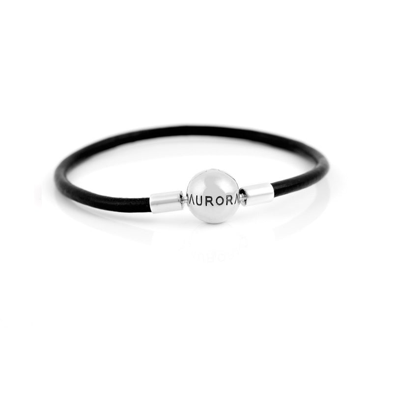 Aurora Charm Single Leather Bracelet purple; red; black sterling-silver; leather Bracelet by The Alternative Bead. Your official Aurora Charm Retailer from Germany