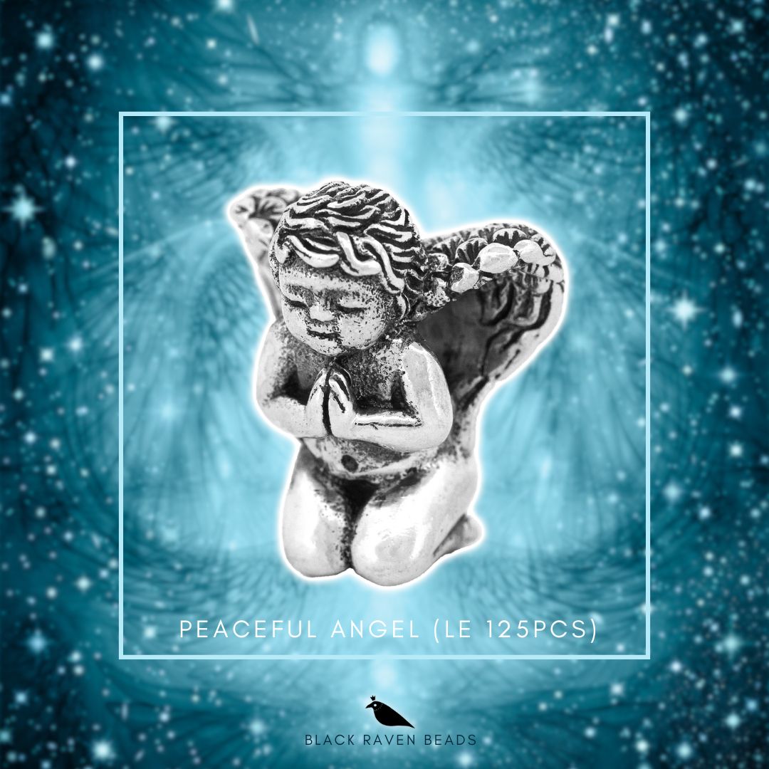 Black Raven Beads Peaceful Angel (LE 125pcs) silver sterling-silver Charm by The Alternative Bead. Your official Black Raven Beads Retailer from Germany