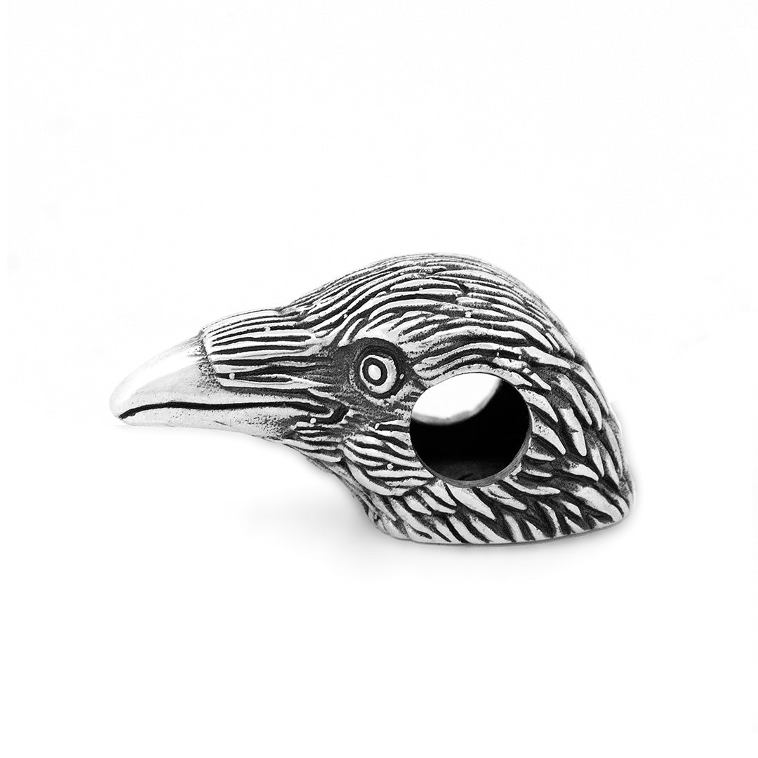 Silver Black Raven Beads Raven Sterling Silver Charm by The Alternative Bead 