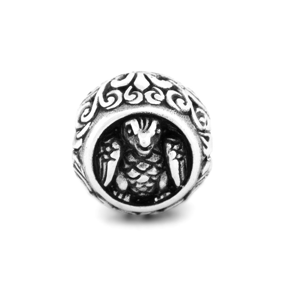 Silver Black Raven Beads Gargoyle France Sterling Silver Charm by The Alternative Bead 