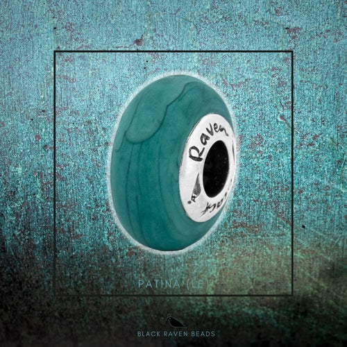 Black Raven Beads Patina green glass Charm by The Alternative Bead. Your official Black Raven Beads Retailer from Germany