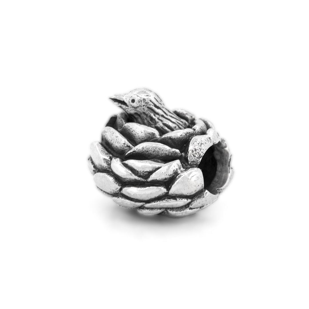 Black Raven Beads Bird in Peony silver sterling-silver Charm by The Alternative Bead. Your official Black Raven Beads Retailer from Germany