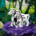 Black Raven Beads Carriage Horses silver sterling-silver Charm by The Alternative Bead. Your official Black Raven Beads Retailer from Germany