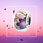 Black Raven Beads Emit Peace (LE 50) pink and purple glass Charm by The Alternative Bead. Your official Black Raven Beads Retailer from Germany