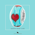 Black Raven Beads Queen's Heart Card silver and red and blue glass Charm by The Alternative Bead. Your official Black Raven Beads Retailer from Germany