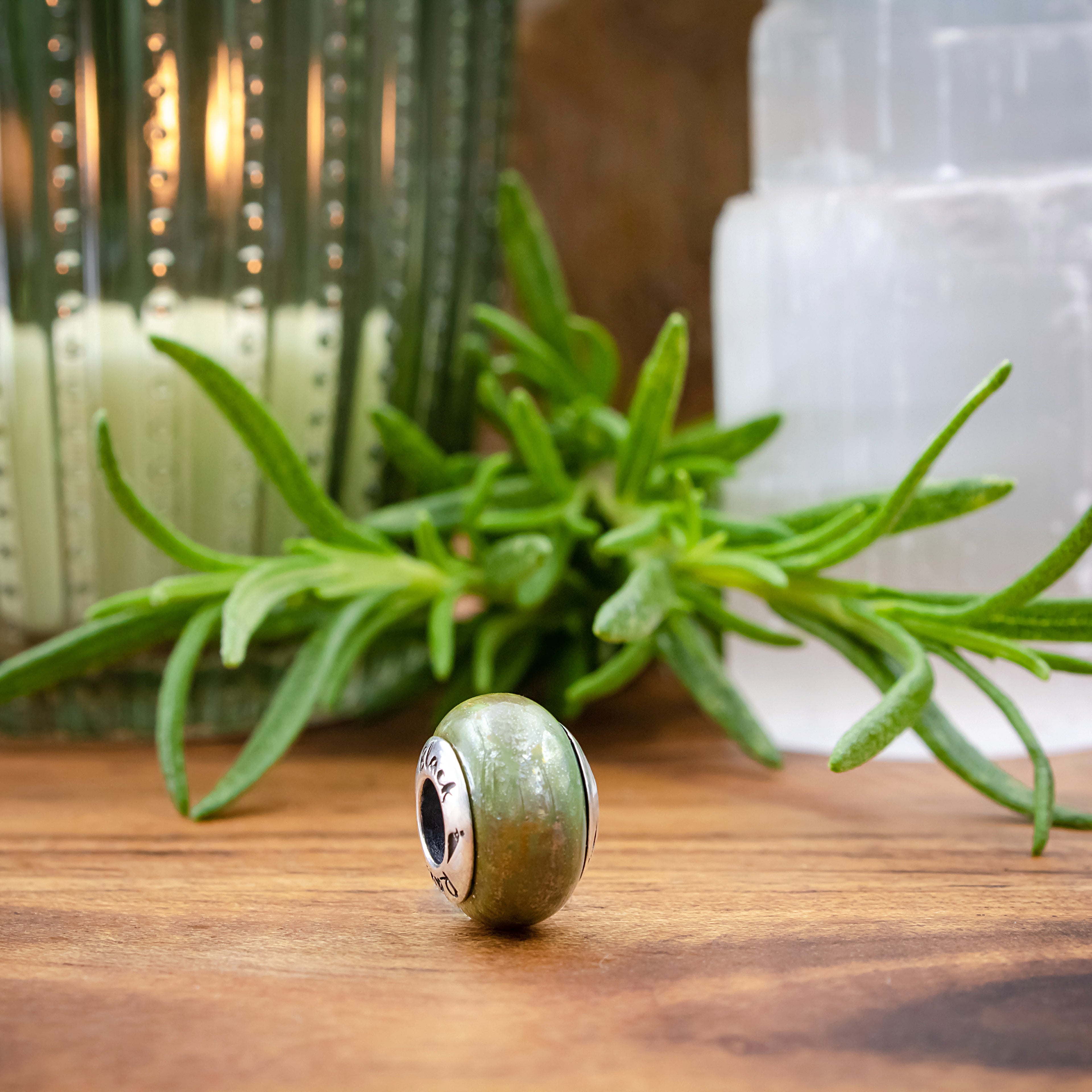 Black Raven Beads Heal Yourself green glass Charm by The Alternative Bead. Your official Black Raven Beads Retailer from Germany