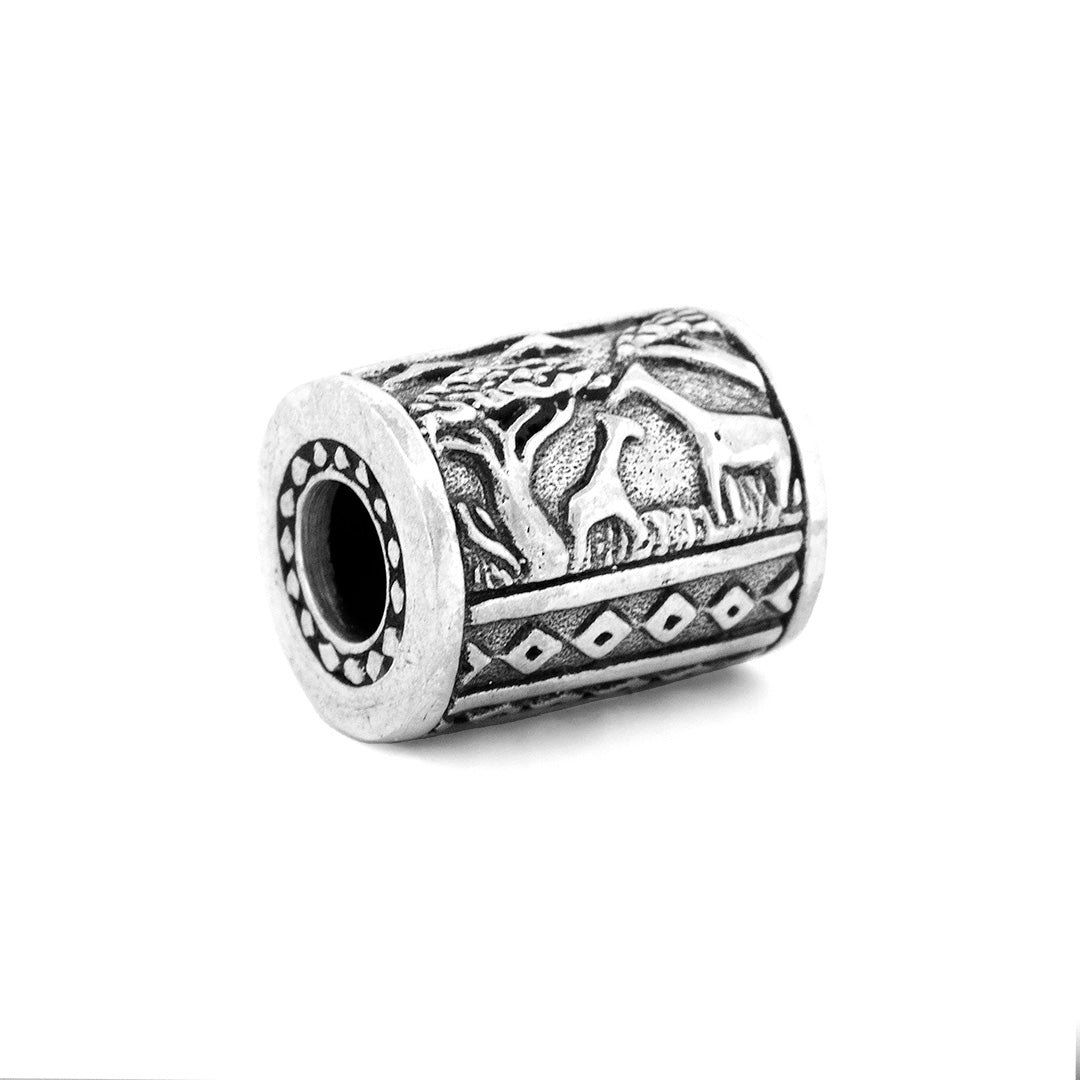 Silver Black Raven Beads African Savanna Sterling Silver Charm by The Alternative Bead 