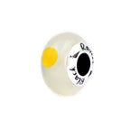 Black Raven Beads Egg white and yellow glass Charm by The Alternative Bead. Your official Black Raven Beads Retailer from Germany