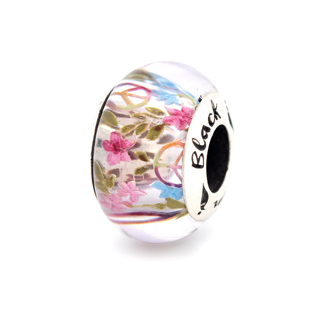 Black Raven Beads Emit Peace (LE 50) pink and purple glass Charm by The Alternative Bead. Your official Black Raven Beads Retailer from Germany