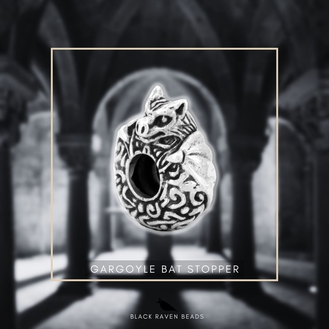 Black Raven Beads Gargoyle Bat Stopper silver sterling-silver Stopper by The Alternative Bead. Your official Black Raven Beads Retailer from Germany