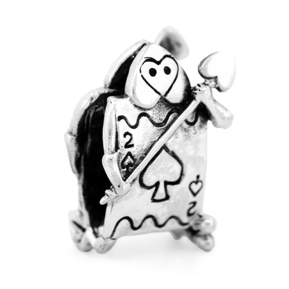 Silver Black Raven Beads Card Soldier Sterling Silver Charm by The Alternative Bead 