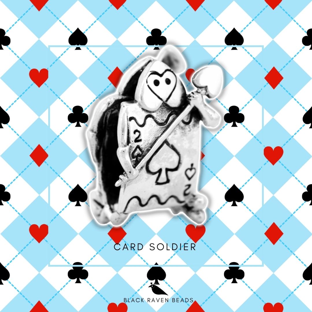 Black Raven Beads Card Soldier silver sterling-silver Charm by The Alternative Bead. Your official Black Raven Beads Retailer from Germany