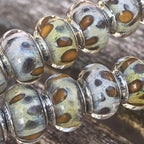 Black Raven Beads Sesame Miso orange and white glass Charm by The Alternative Bead. Your official Black Raven Beads Retailer from Germany