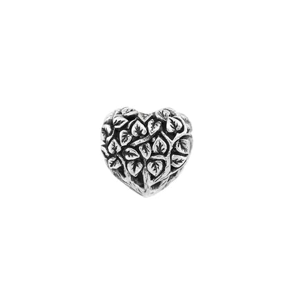 Silver Black Raven Beads Summer Leaf pendant Sterling Silver Charm by The Alternative Bead 