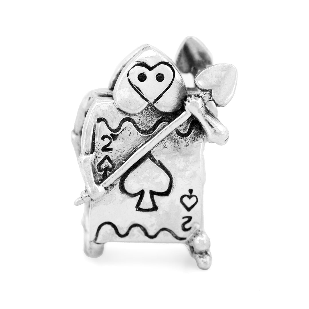 Silver Black Raven Beads Card Soldier Sterling Silver Charm by The Alternative Bead 