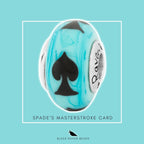 Black Raven Beads Spade's Masterstroke Card silver and blue and black glass Charm by The Alternative Bead. Your official Black Raven Beads Retailer from Germany