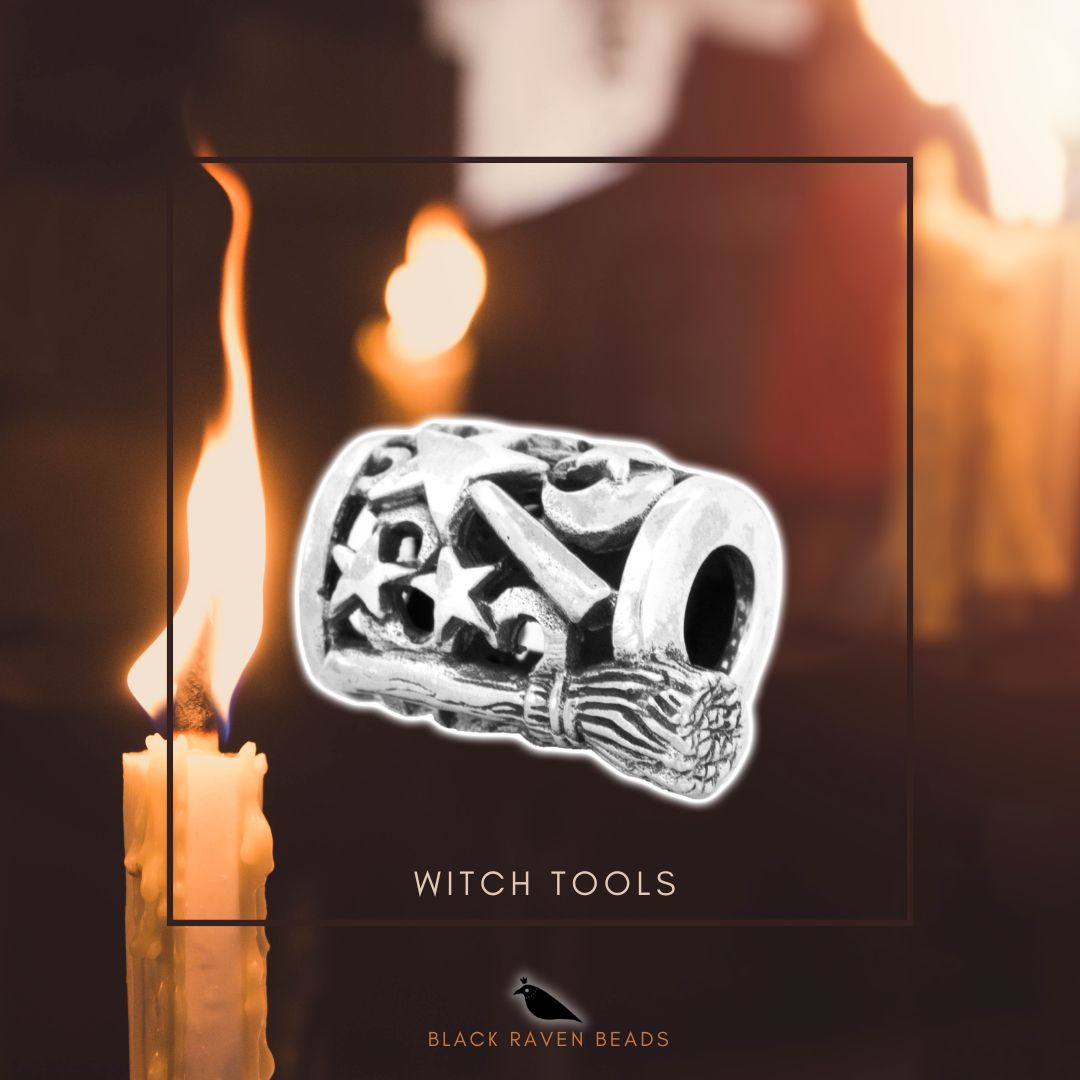 Black Raven Beads Witch tools silver sterling-silver Charm by The Alternative Bead. Your official Black Raven Beads Retailer from Germany