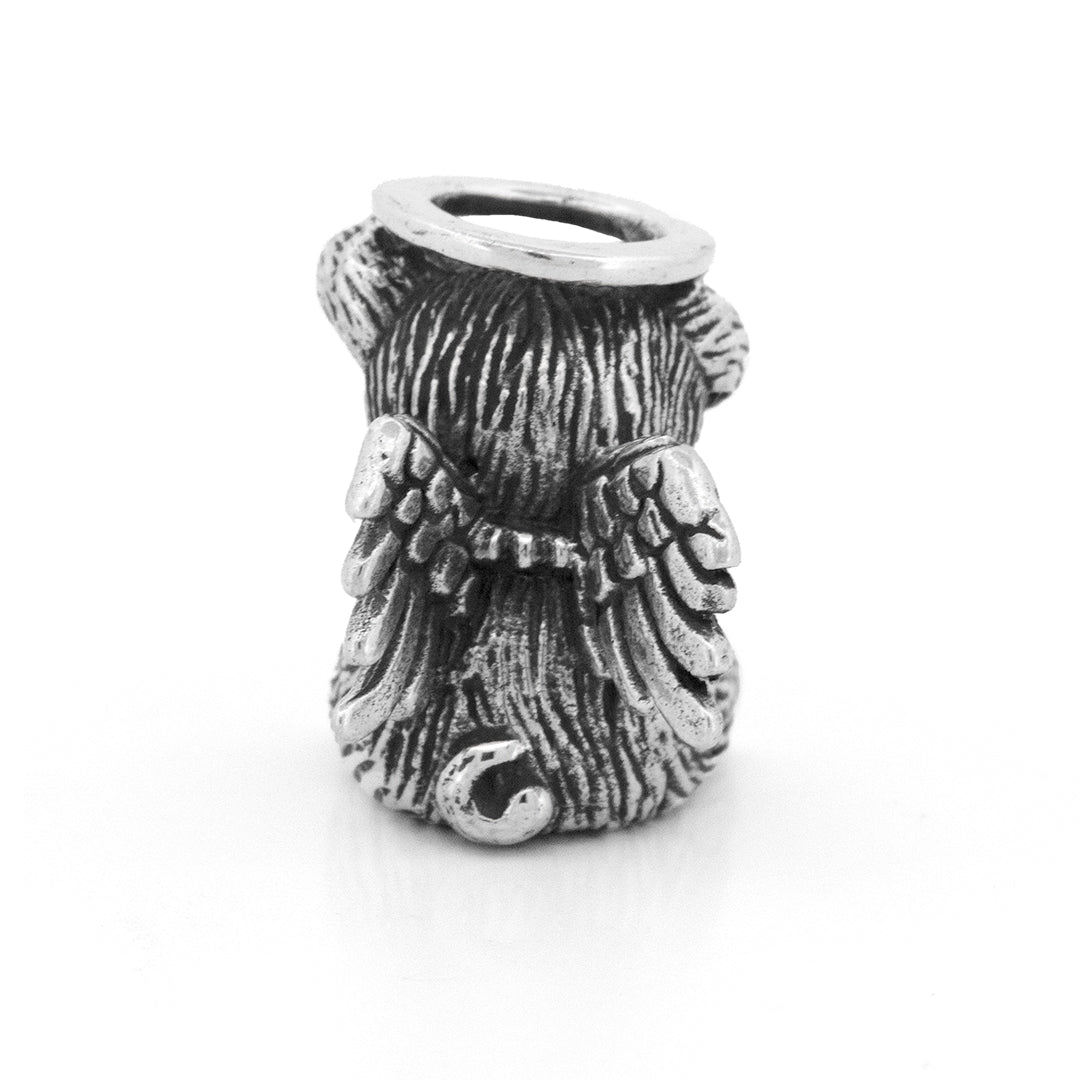 Silver Black Raven Beads Spirit Dog Sterling Silver Charm by The Alternative Bead 