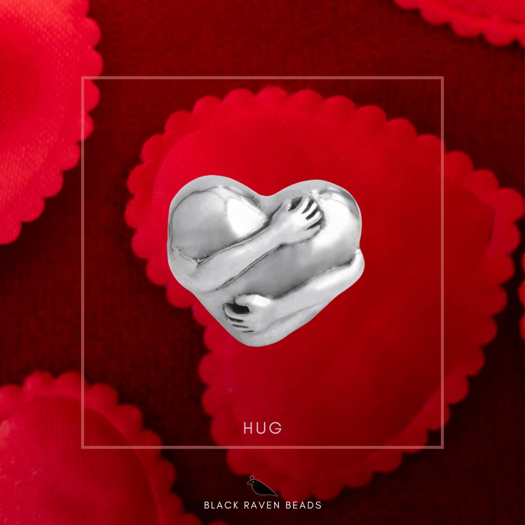 Black Raven Beads Hug silver sterling-silver Charm by The Alternative Bead. Your official Black Raven Beads Retailer from Germany