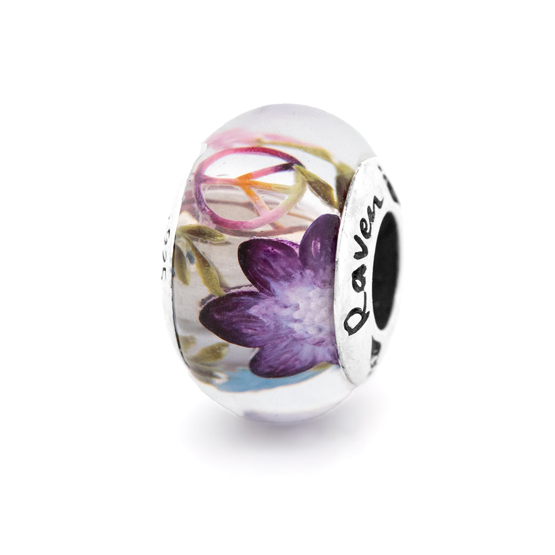 Black Raven Beads Emit Peace (LE 50) pink and purple glass Charm by The Alternative Bead. Your official Black Raven Beads Retailer from Germany