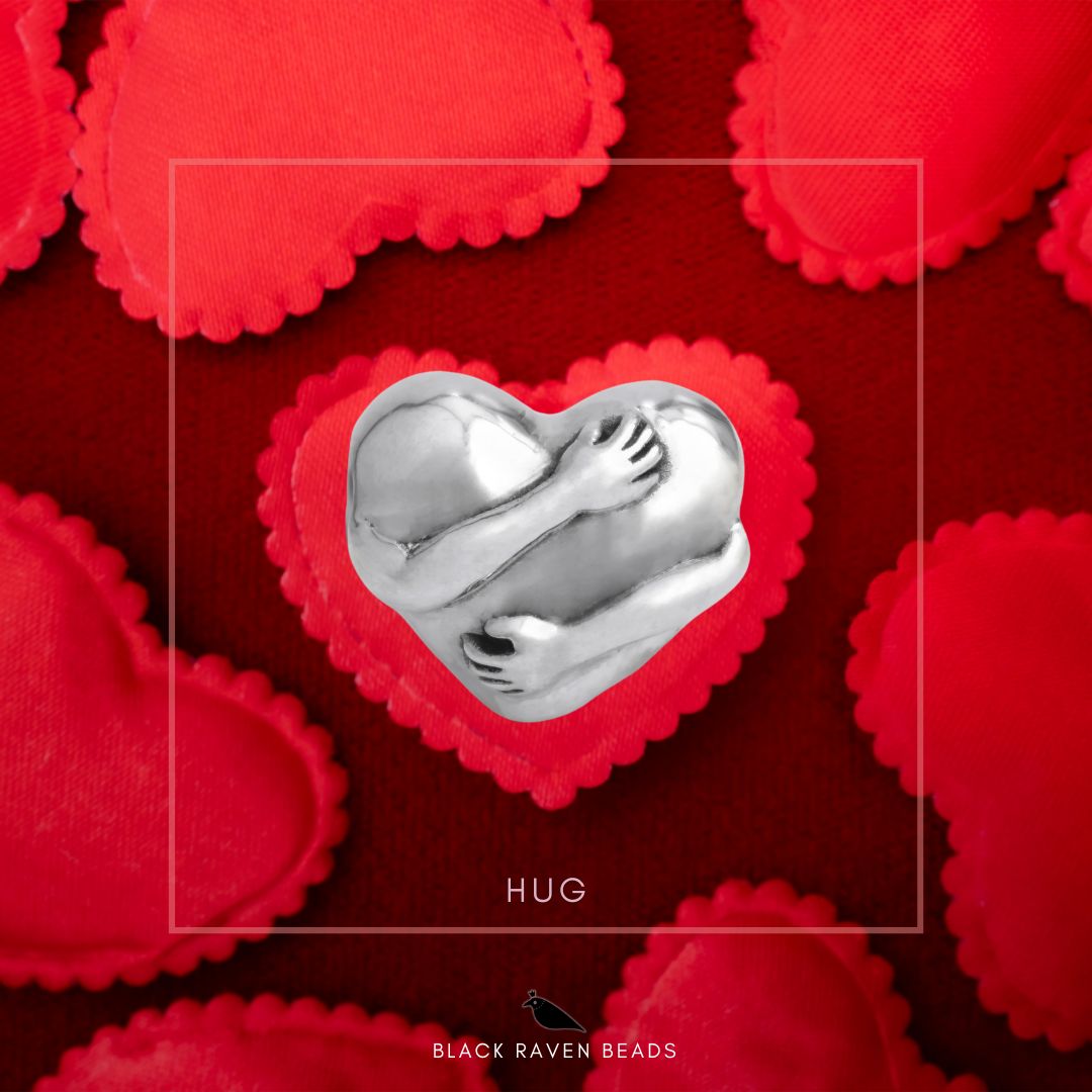 Black Raven Beads Hug silver sterling-silver Charm by The Alternative Bead. Your official Black Raven Beads Retailer from Germany