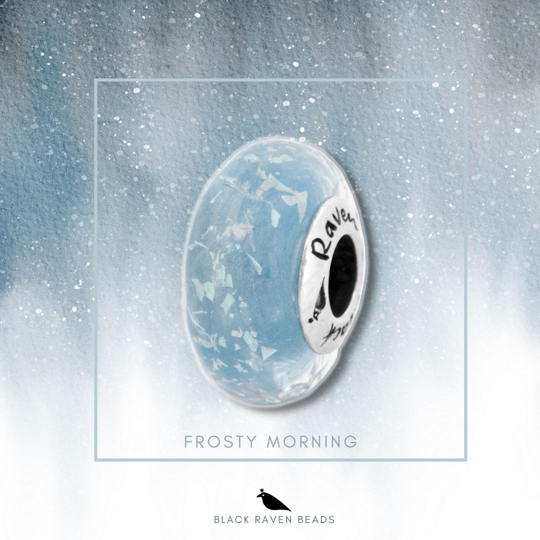 Silver Black Raven Beads Frosty Mornings LE Glass Charm by The Alternative Bead 