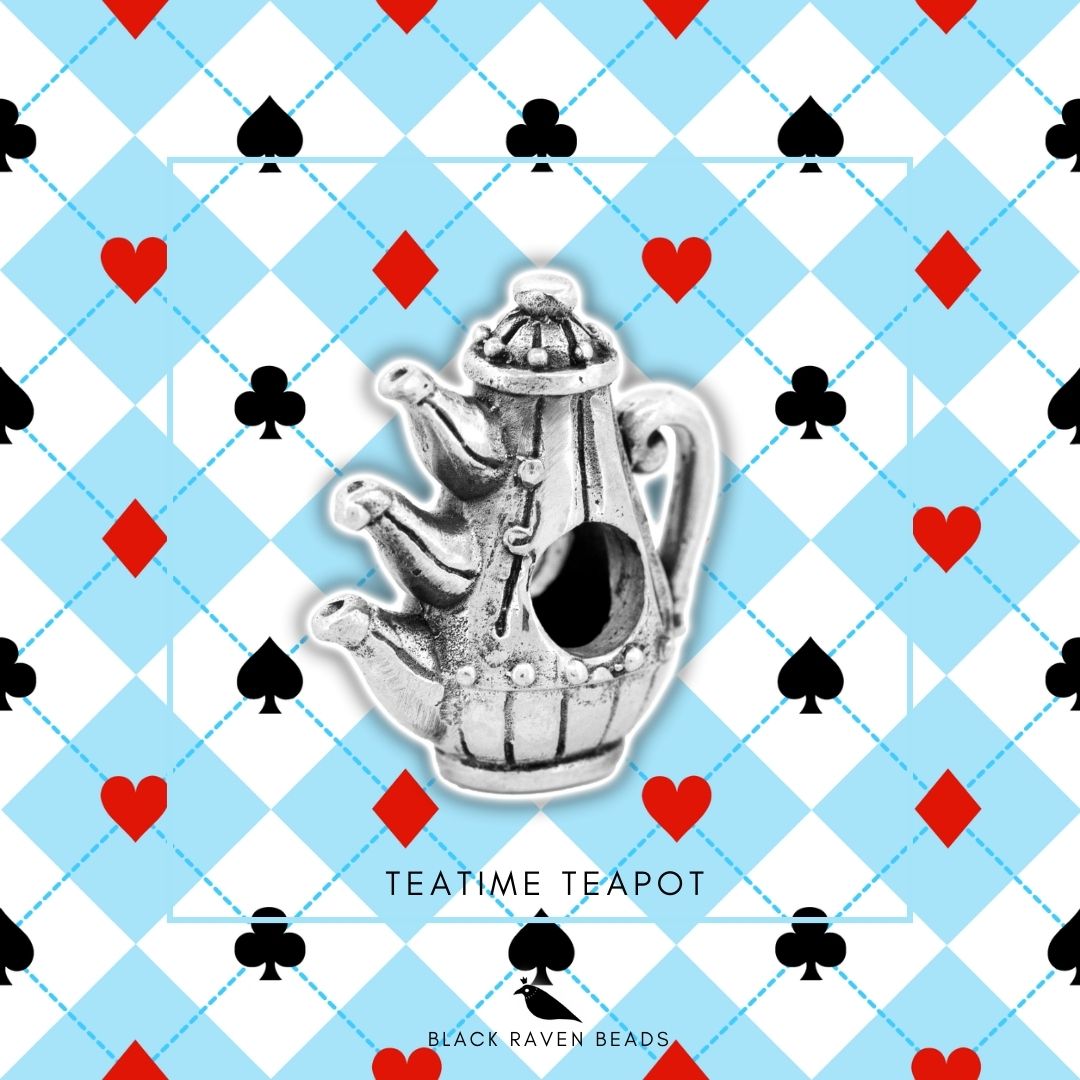 Black Raven Beads Teatime Teapot silver sterling-silver Charm by The Alternative Bead. Your official Black Raven Beads Retailer from Germany