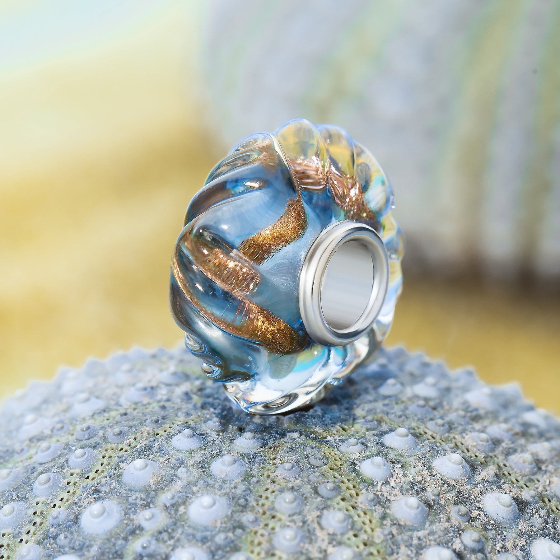 Elfbeads Forget-Me-Not Gold Sprinkles Roll blue; silver glass Bead by The Alternative Bead. Your official Elfbeads Retailer from Germany