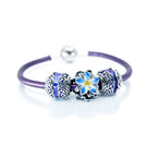 Aurora Charm Single Leather Bracelet purple; red; black sterling-silver; leather Bracelet by The Alternative Bead. Your official Aurora Charm Retailer from Germany