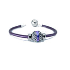 Aurora Charm Single Leather Bracelet purple; red; black sterling-silver; leather Bracelet by The Alternative Bead. Your official Aurora Charm Retailer from Germany
