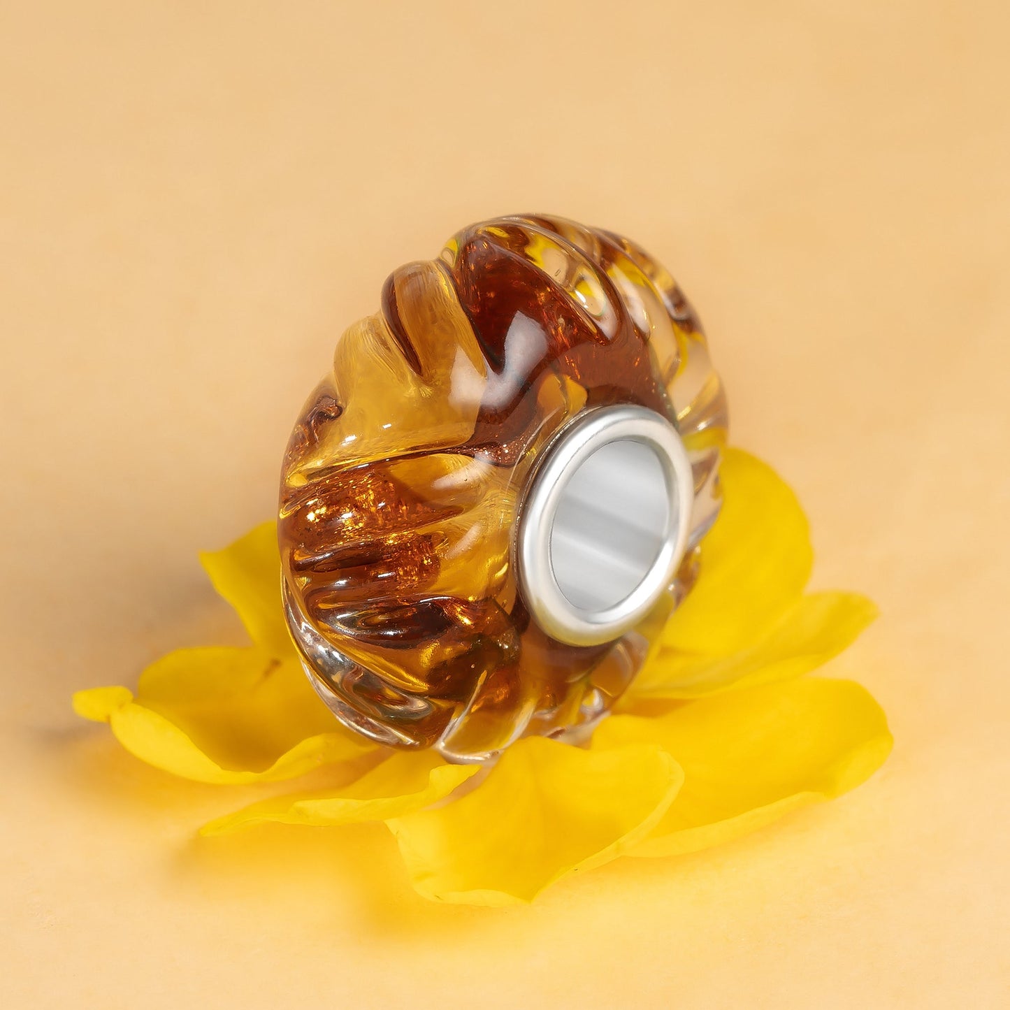 Yellow; Silver Elfbeads Honey Gold Sprinkles Roll Charm by The Alternative Bead 