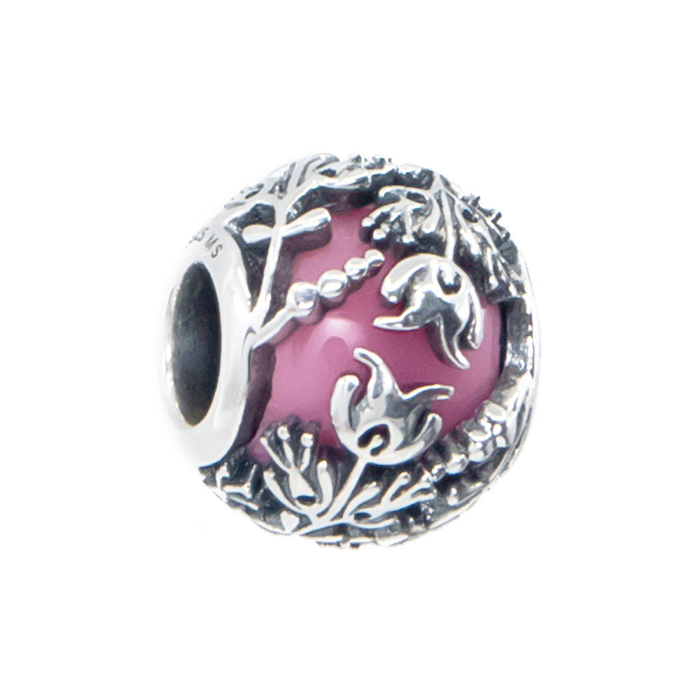 The Alternative Bead: Aurora Charm - Passion Pink Flower Charm Sterling Silver Charm Picture 1